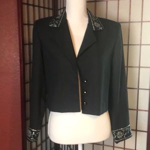 VTG John Roberts Beaded Black Bolero Jacket